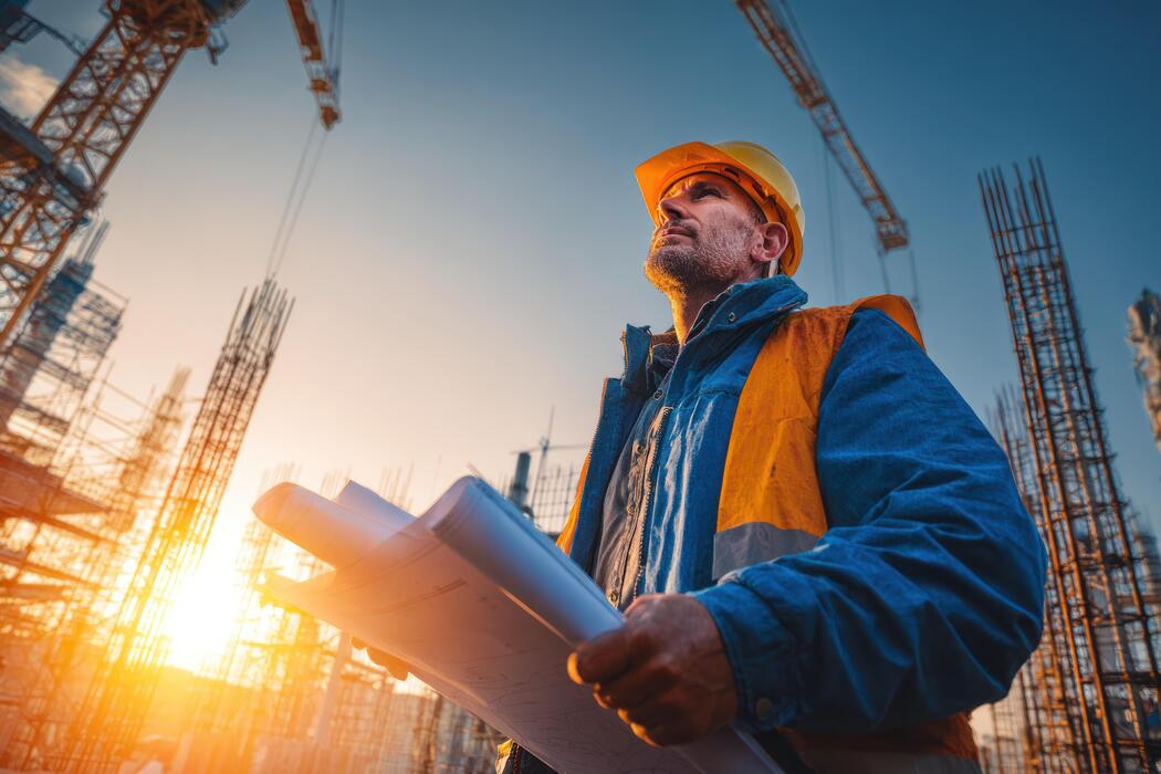 MKM engineer reviewing plans on site